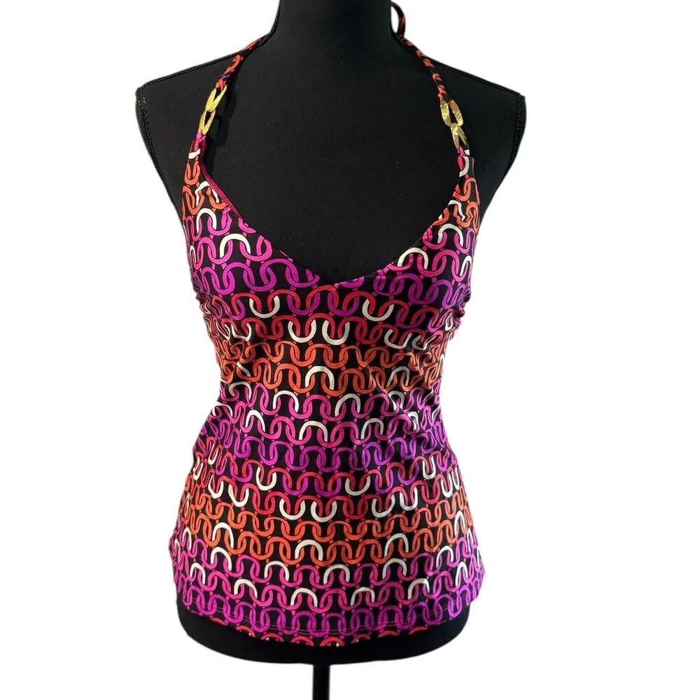 NWT! Trina Turk Women's Echo Chain Halter Tankini Top & Bottoms - Size 4 - Image 7
