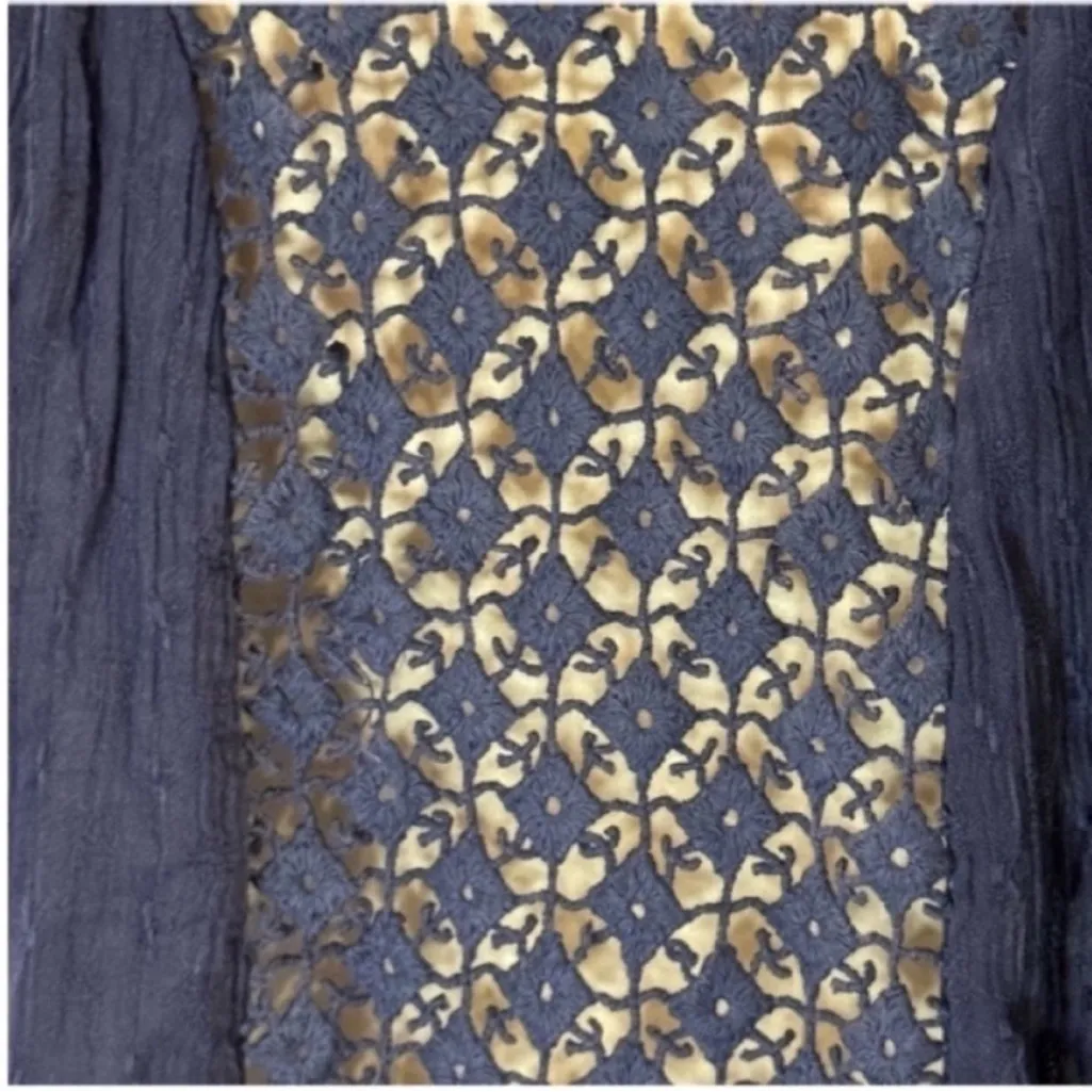 Free People Navy Lace Blouse - Image 8