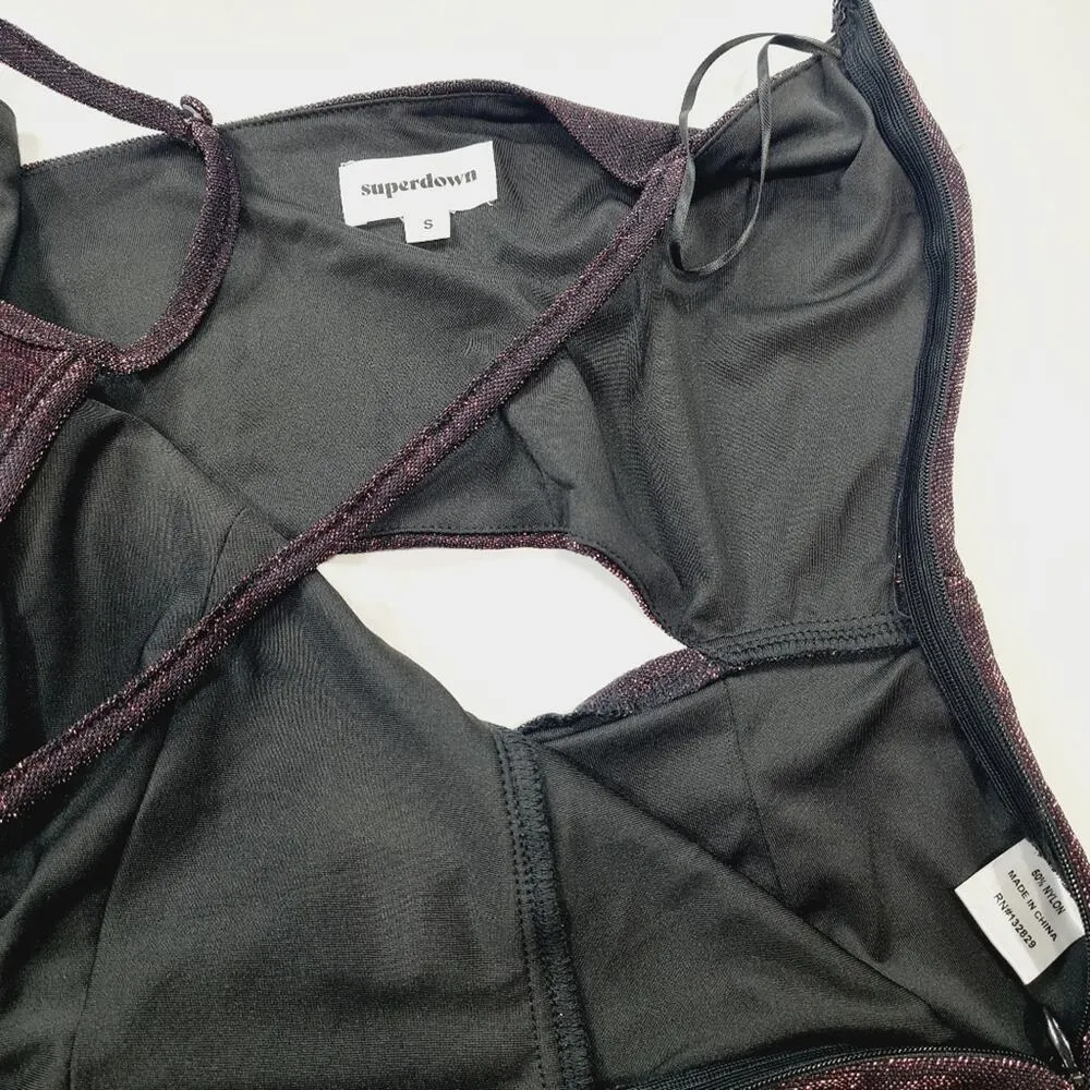 Superdown Tia Cut Out Jumpsuit in Wine Small - Image 7