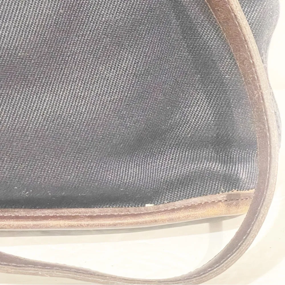 VINTAGE COACH E9D-6136 BLACK CANVAS / BROWN LEATHER TRIM PURSE HANDBAG - Image 3