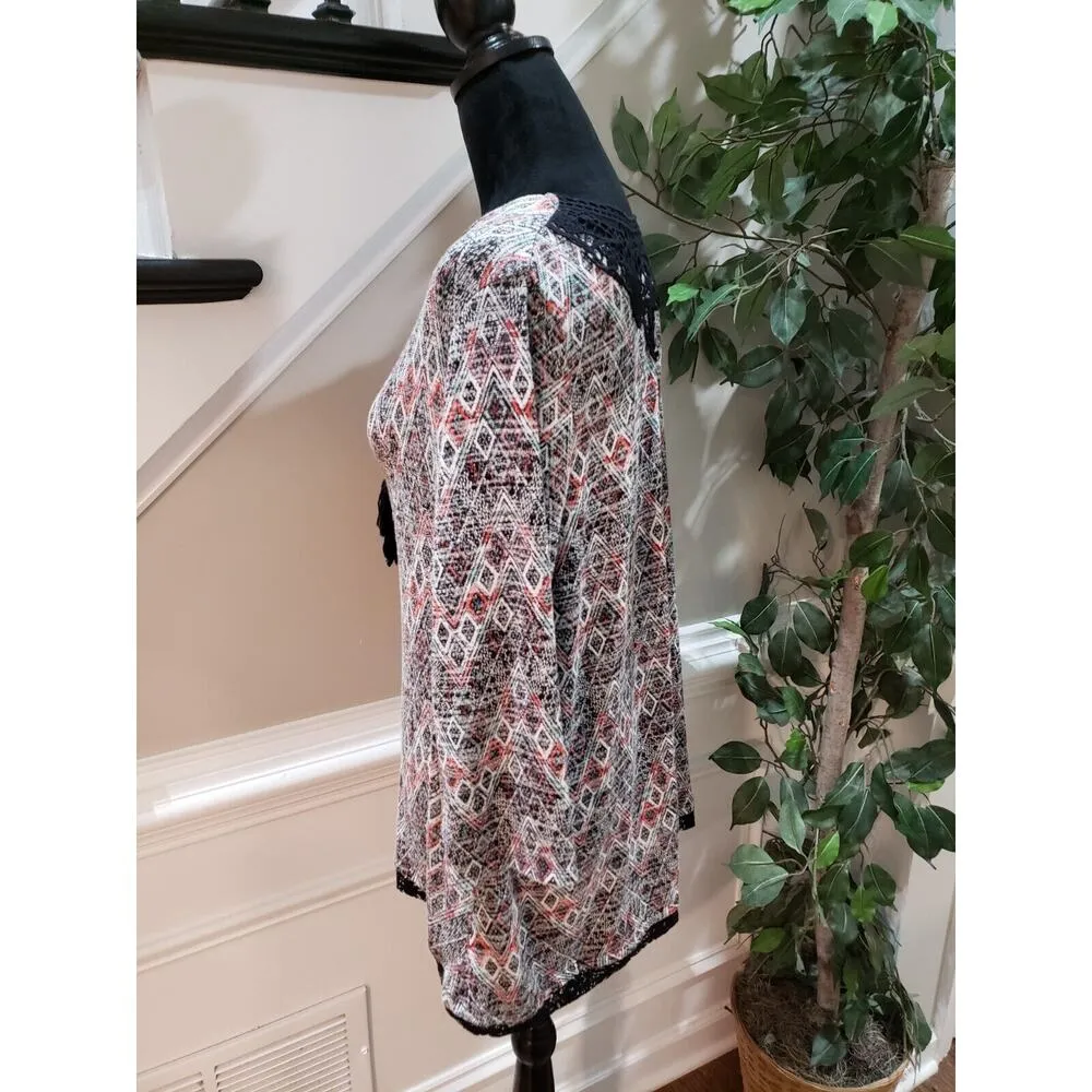 Kim Rogers Womens Multicolor Polyester Round Neck Long Sleeve Top Blouse Size XL - Image 6