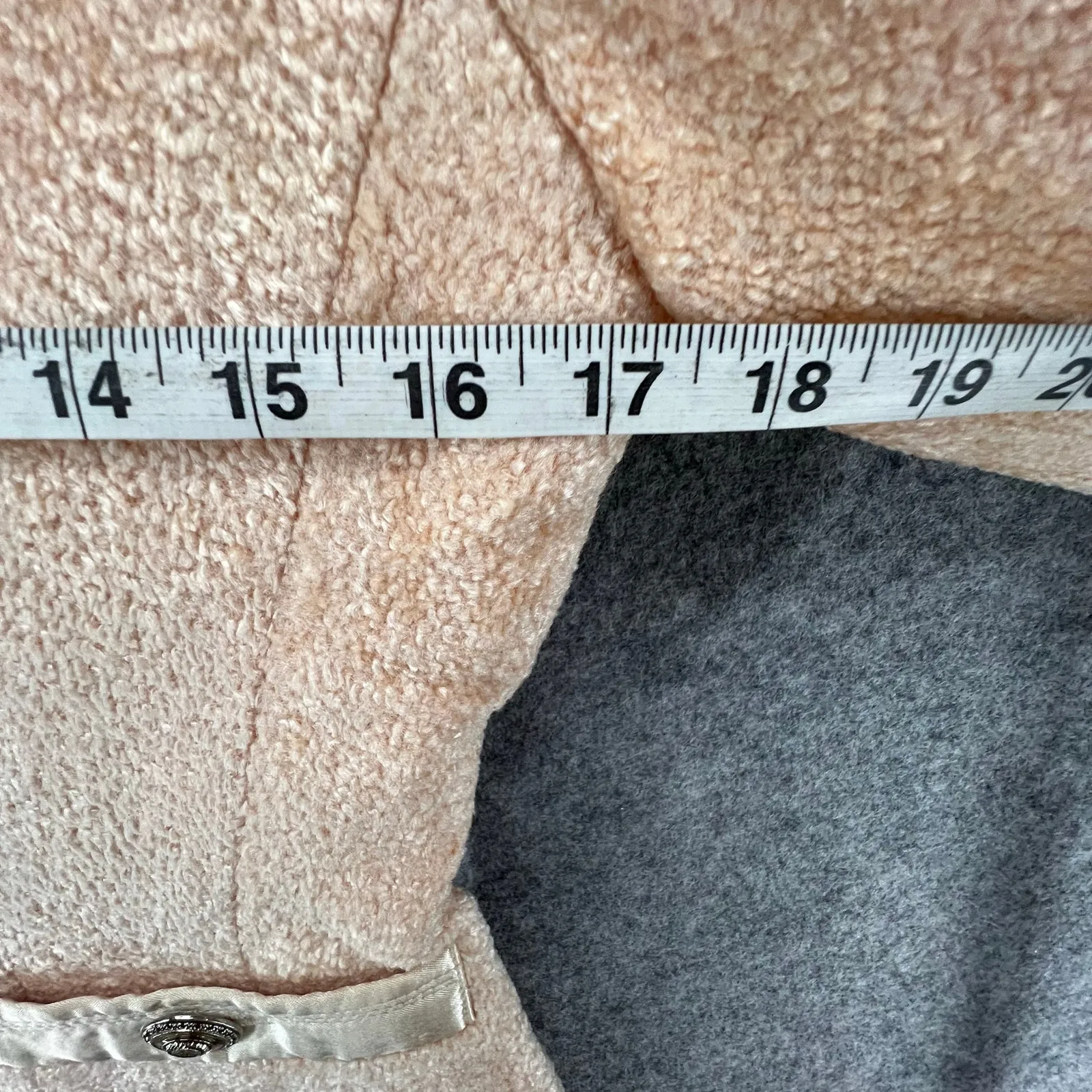 Vertigo Paris Blazer Women M Peach Soft Boucle Wool Blend Buttoned Jacket France - Image 7