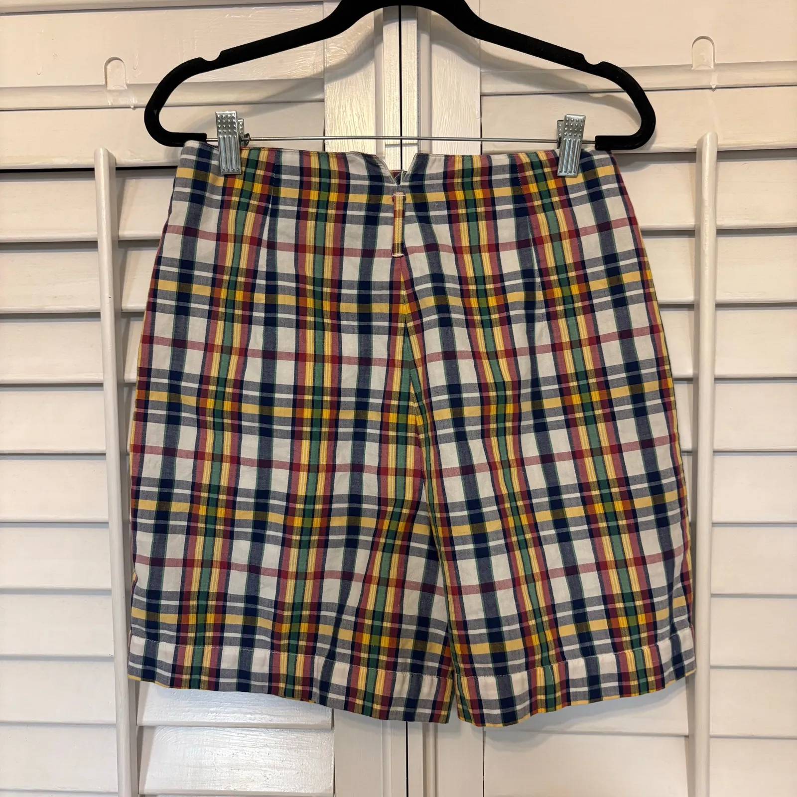 The Limited Plaid High‎ Waisted Cotton Shorts Size 8 - Image 2