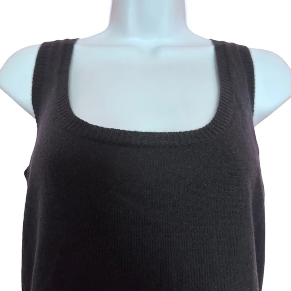 NWT Escada 100% Cashmere Knit Luxury neck tank Top Sweater size 40 M Black Size M - Image 5