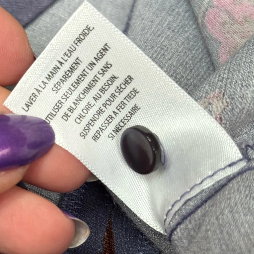 Leith Lavender Floral Satin Shift Dress Size Large, Purple Pink Floral Dress - Image 7