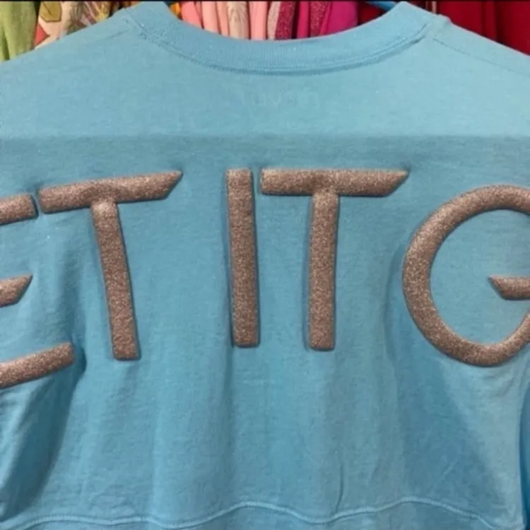 Disney parks frozen the musical broadway let it go glitter spirit jersey XS - Image 4