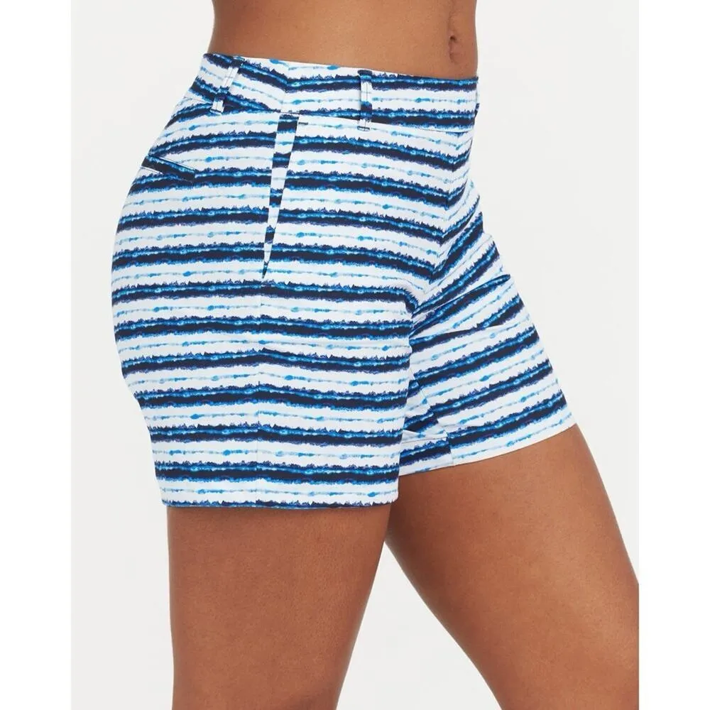 Spanx Sunshine Shorts, 6" Blue Painted Stripe XLarge NWT - Image 4