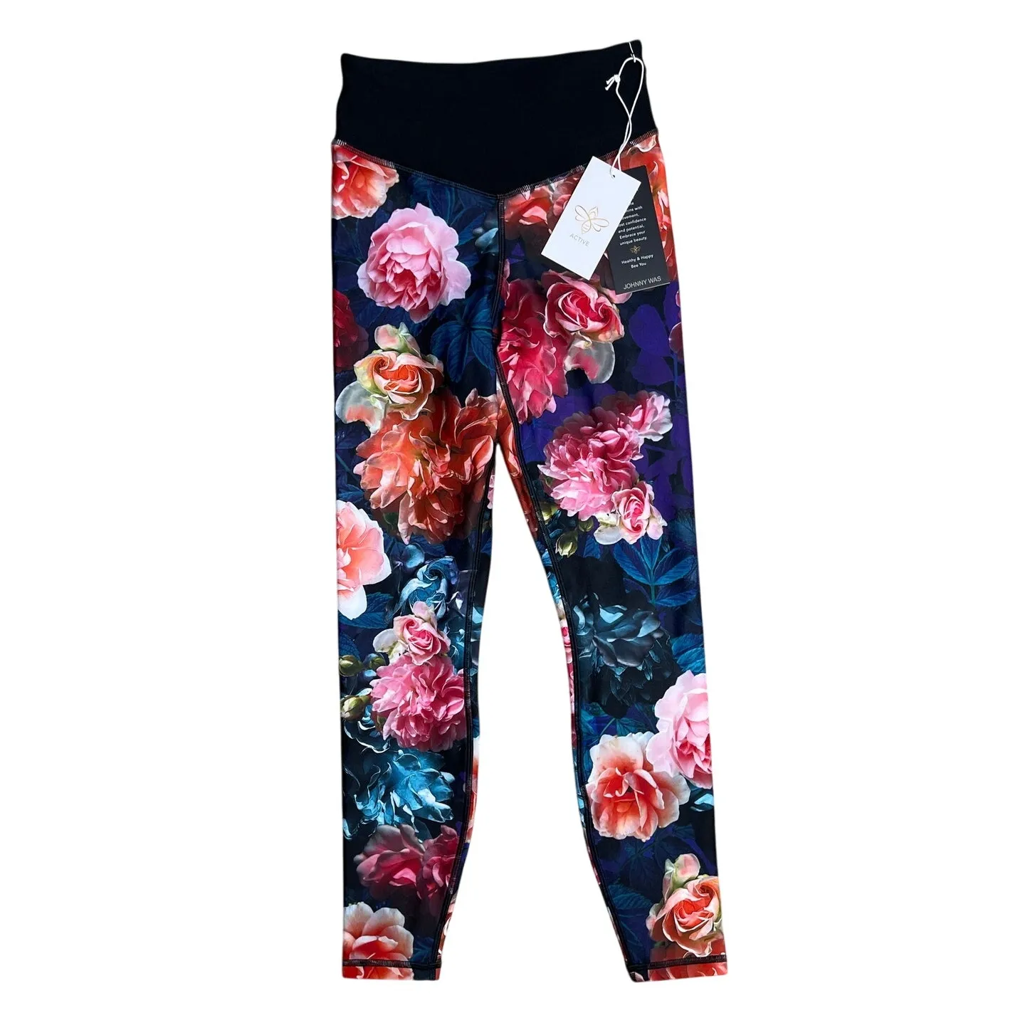 Johnny Was Active V-Yoke Studio Bee‎ Leggings Boho Chic Size XS - Image 5