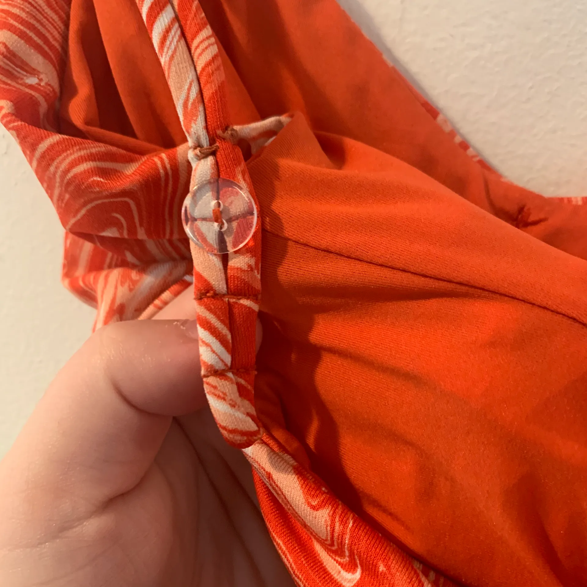 Michael Kors Orange Marble Printed One Piece - Image 6