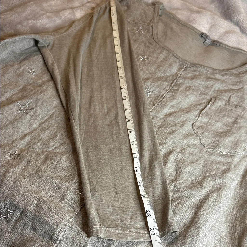 Elegant Taupe Long Sleeve Top Tan Size XL - Image 6