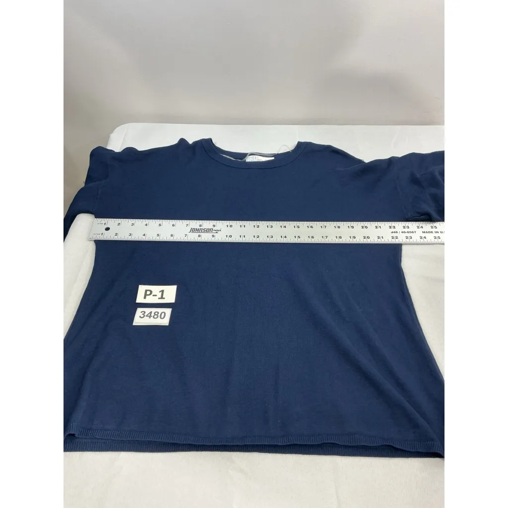 Womans Time N Tru XXL (20) Navy Pullover 3/4 Bell Ruffled Sleeve Sweater - Image 5