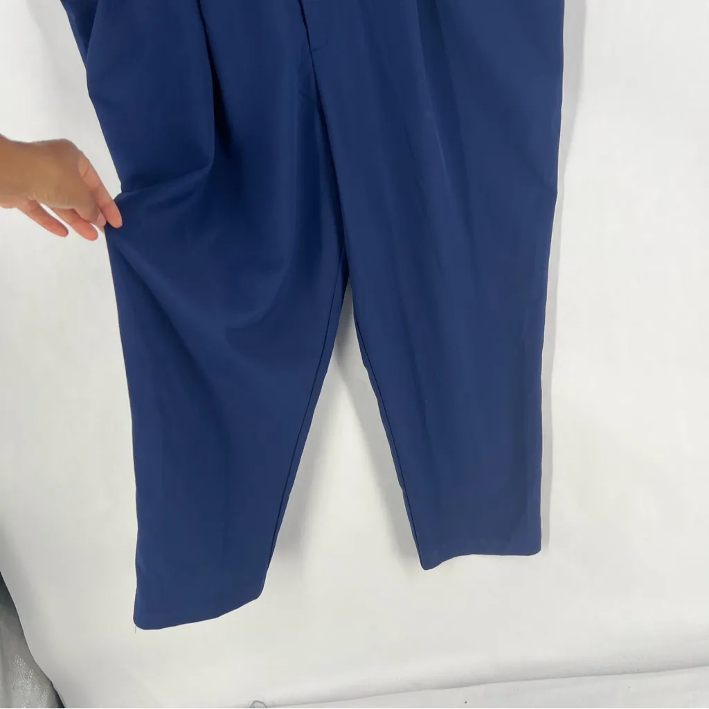 ASOS Stretch Blue Sleeveless Collared Tapered Leg Utility Jumpsuit Size‎ 14 - Image 7