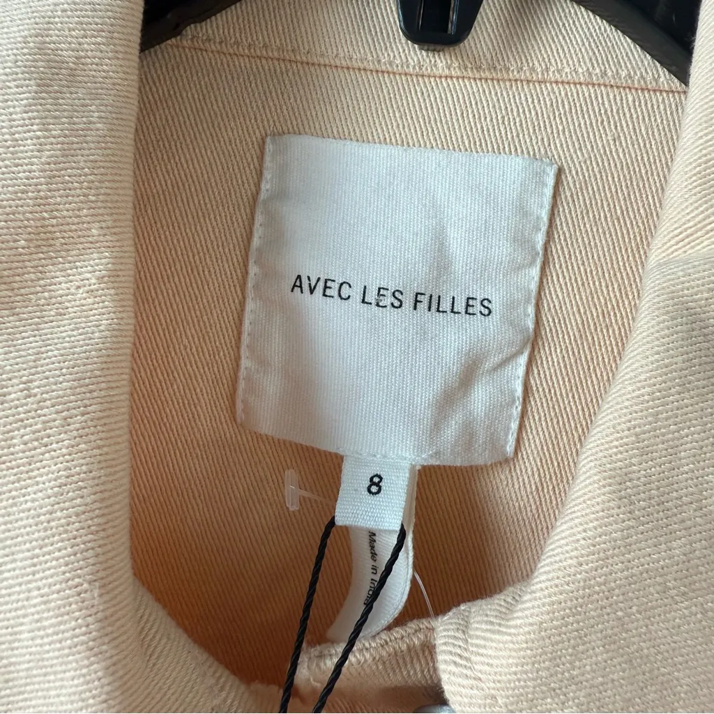 Avec Les Filles Denim Jacket Peach Ecru 8 - Image 5