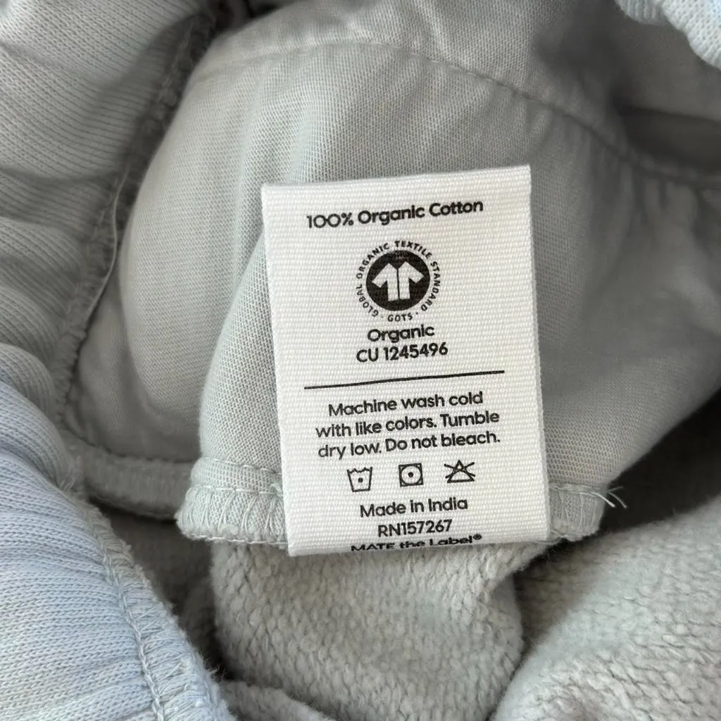 Mate the Label Organic Fleece Relaxed Pocket Sweatpant in Fog, Size Medium - Image 5