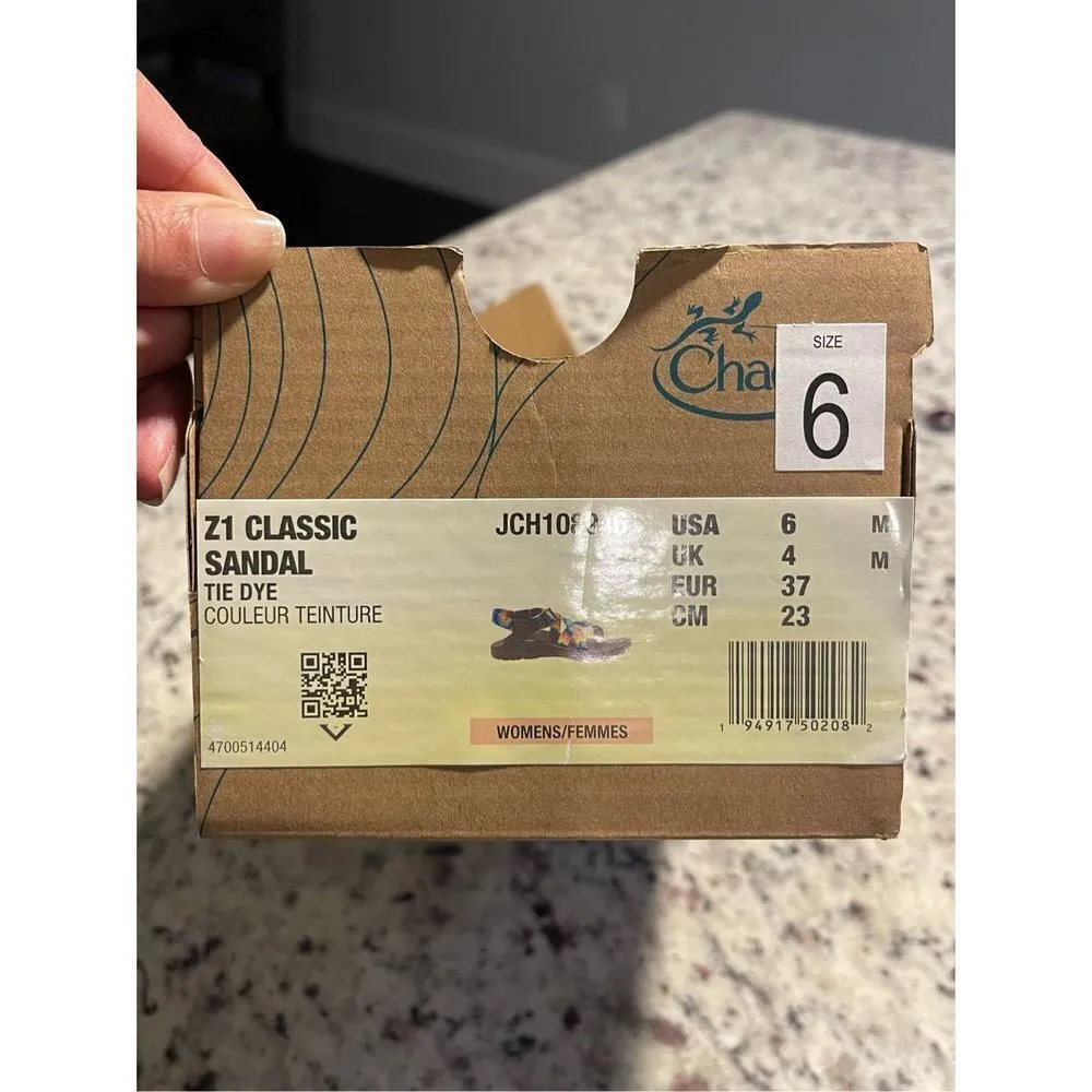 CHACO WOMEN'S Z/1 CLASSIC SANDAL‎ Size 6 Tie Dye New - Image 7