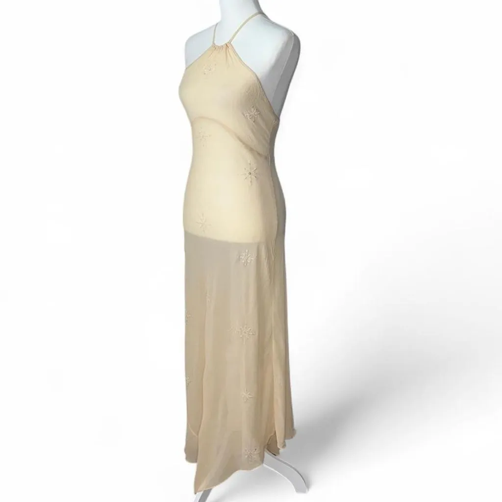 Vintage Victoria’s Secret Silk Beaded Maxi Slip - Image 2