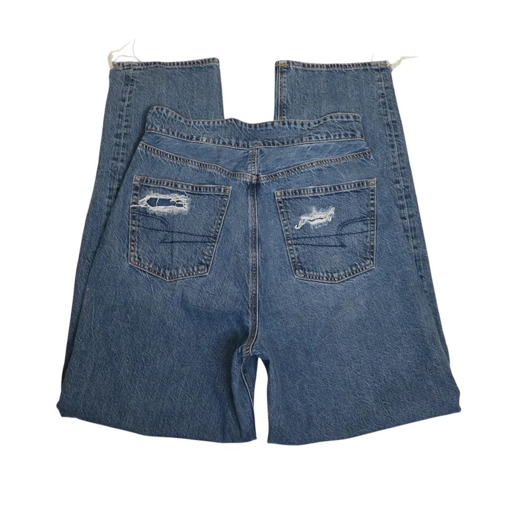 American Eagle Women's 10 Long Button Fly High Rise Loose Jean - Image 5