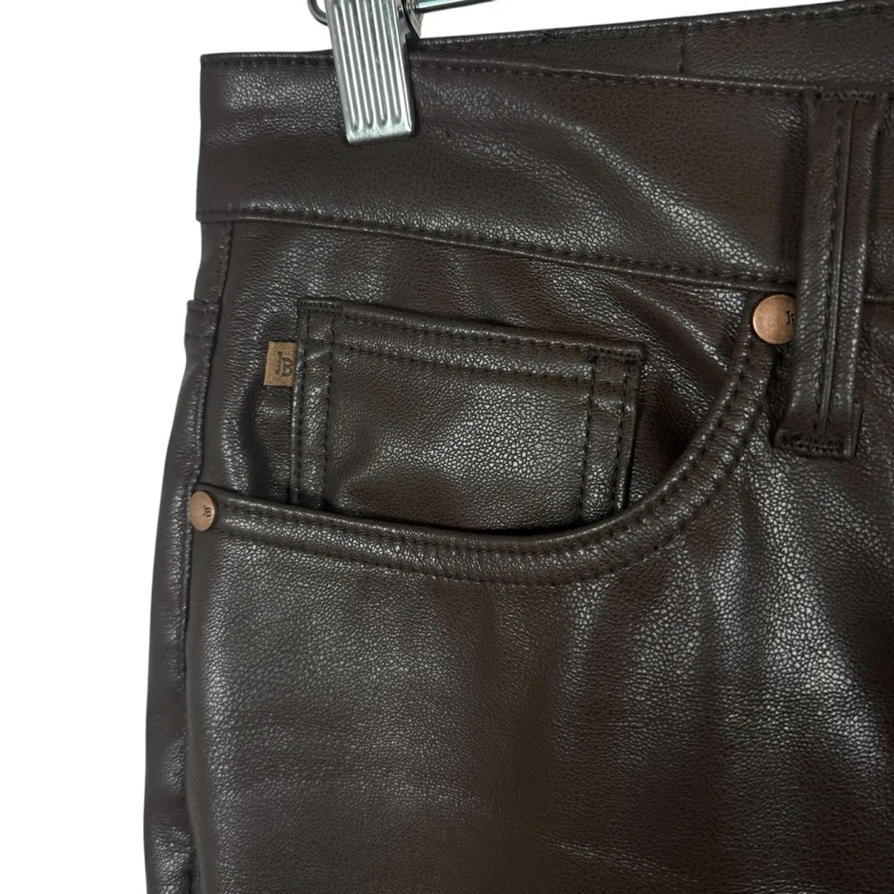 NWOT Judy Blue Women’s Faux Leather High Rise Straight Jeans Espresso Size 30 - Image 8