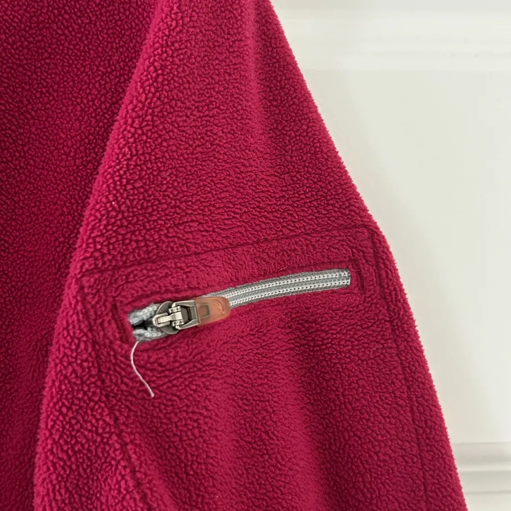 LL Bean Fleece 1/4 Zip Sweater Berry Pink Size XL - Image 3