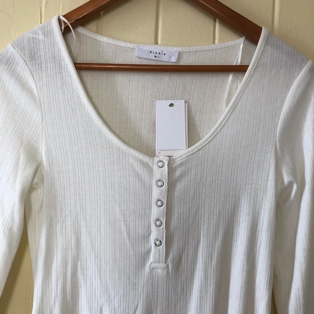 NWT Elodie Ribbed Henley Bodysuit XL NWT - Image 4