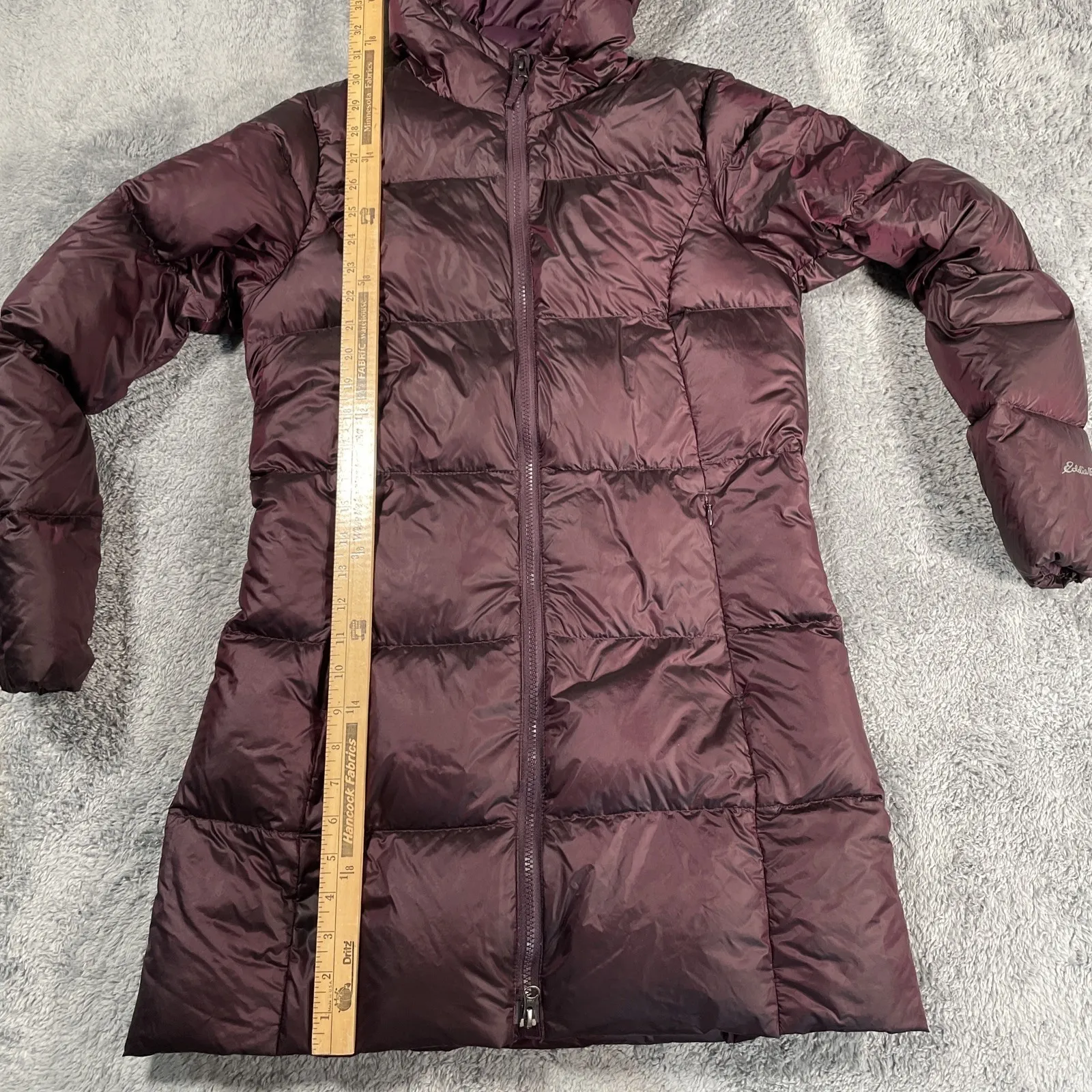 Eddie Bauer Luna Peak Down Parka Women's SZ S Purple EB550 Hooded Jacket Coat - Image 9