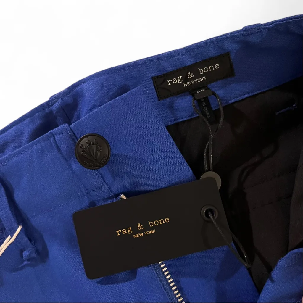 Rag & Bone Sofie Linen-Blend Shorts Bright Blue Size 00 NWT - Image 9