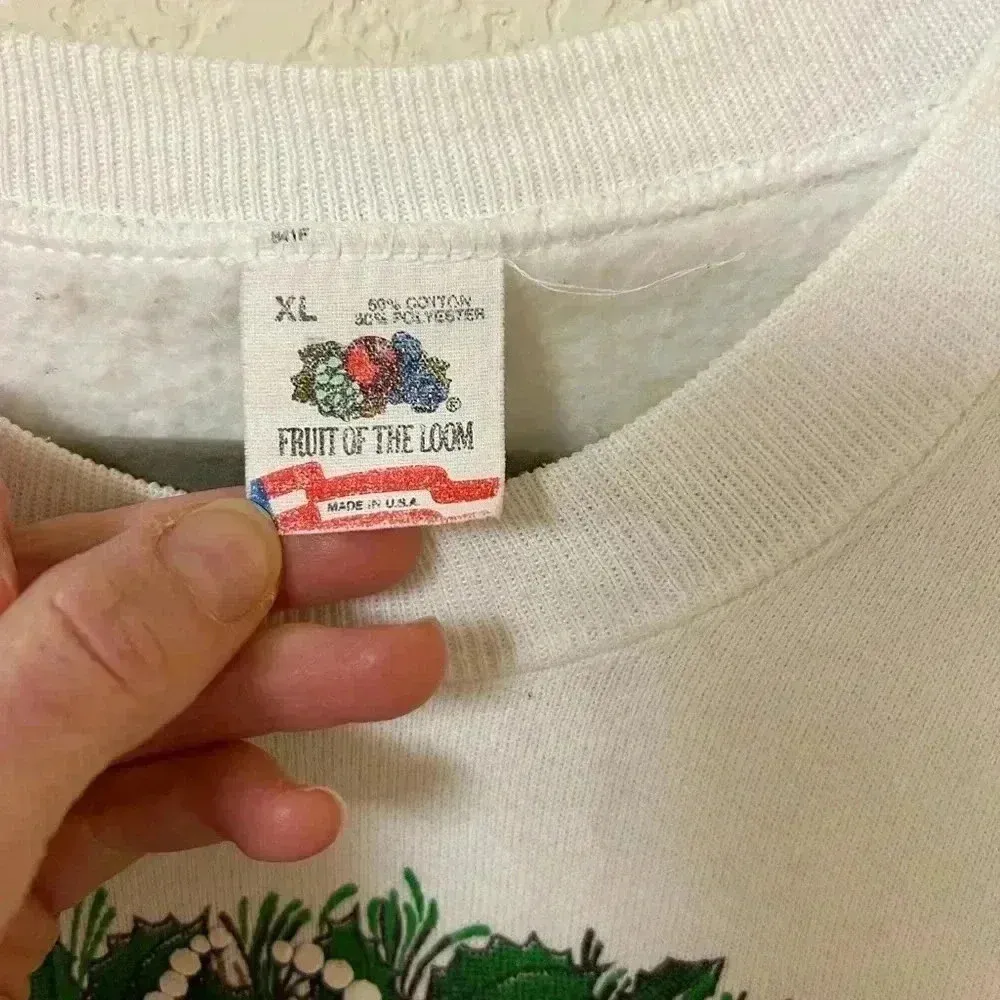 VTG Christmas Crewneck Lion & The Lamb Peace on Earth XL - Image 5