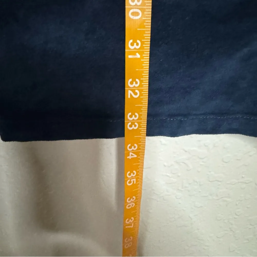 Free People Savannah Overall Mini Dress Size 8 Navy Velvet Pockets Boho Preppy - Image 9