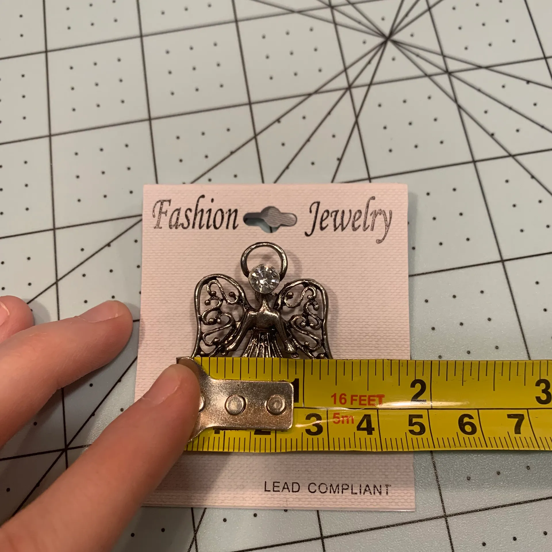 NEW Gray/Silver Rhinestone Angel Brooch/Pin - Image 6