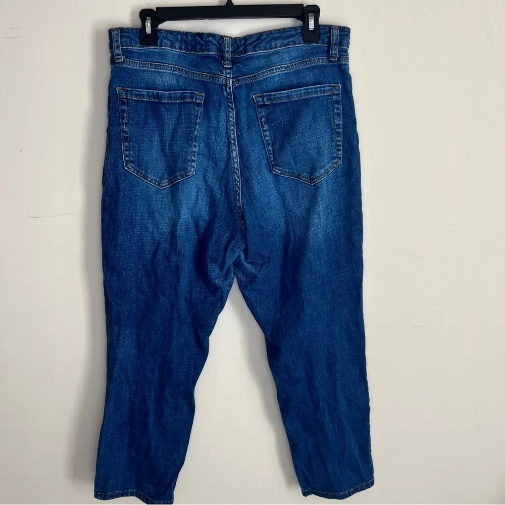 Ella Moss high waisted straight leg dark wash jeans womens size 12/31 24” inseam - Image 5