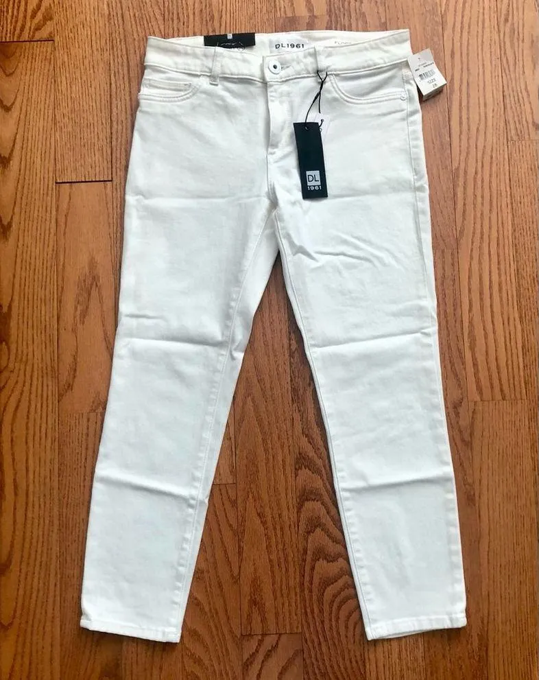 DL1961 Smart Denim Florence Cropped Instasculpt White denim Women’s Size 28 NWT - Image 8