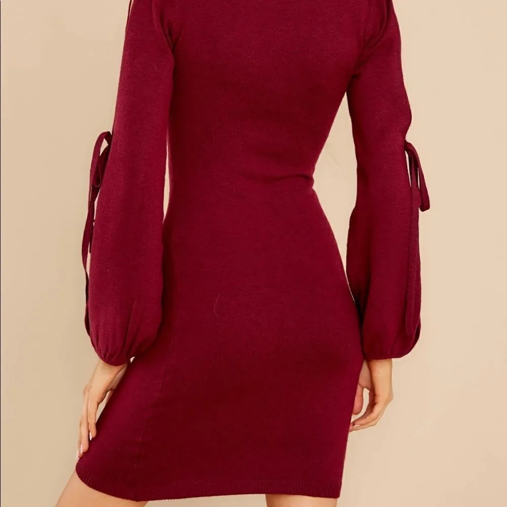 ‎Cutout Sleeves Sweater Dress - Image 6
