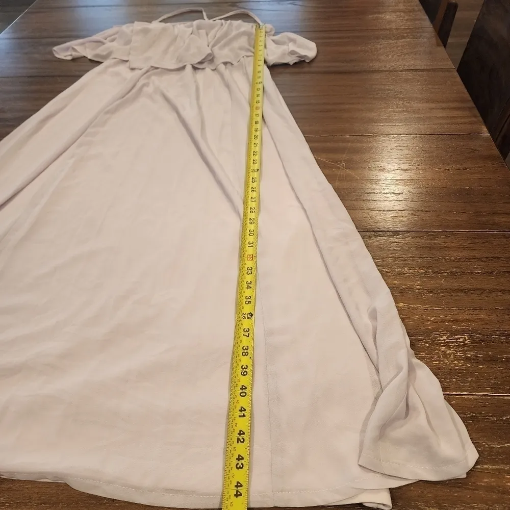 Show Me Your Mumu Rebecca Ruffle Maxi Dress Lavender ecru chiffon flowy dress S - Image 2