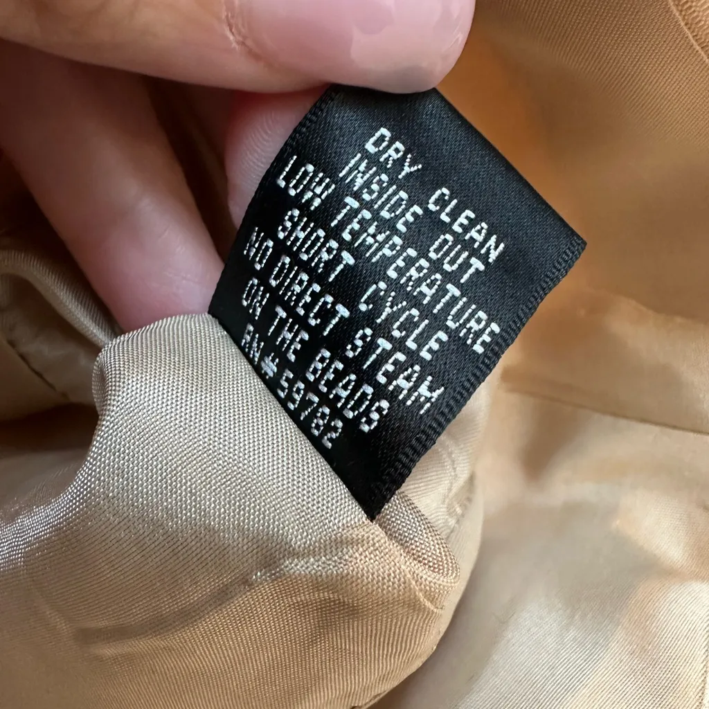 Adrianna Papell Occasions Silk Gold Metallic Formal Blazer Jacket Size 2P Petite - Image 10