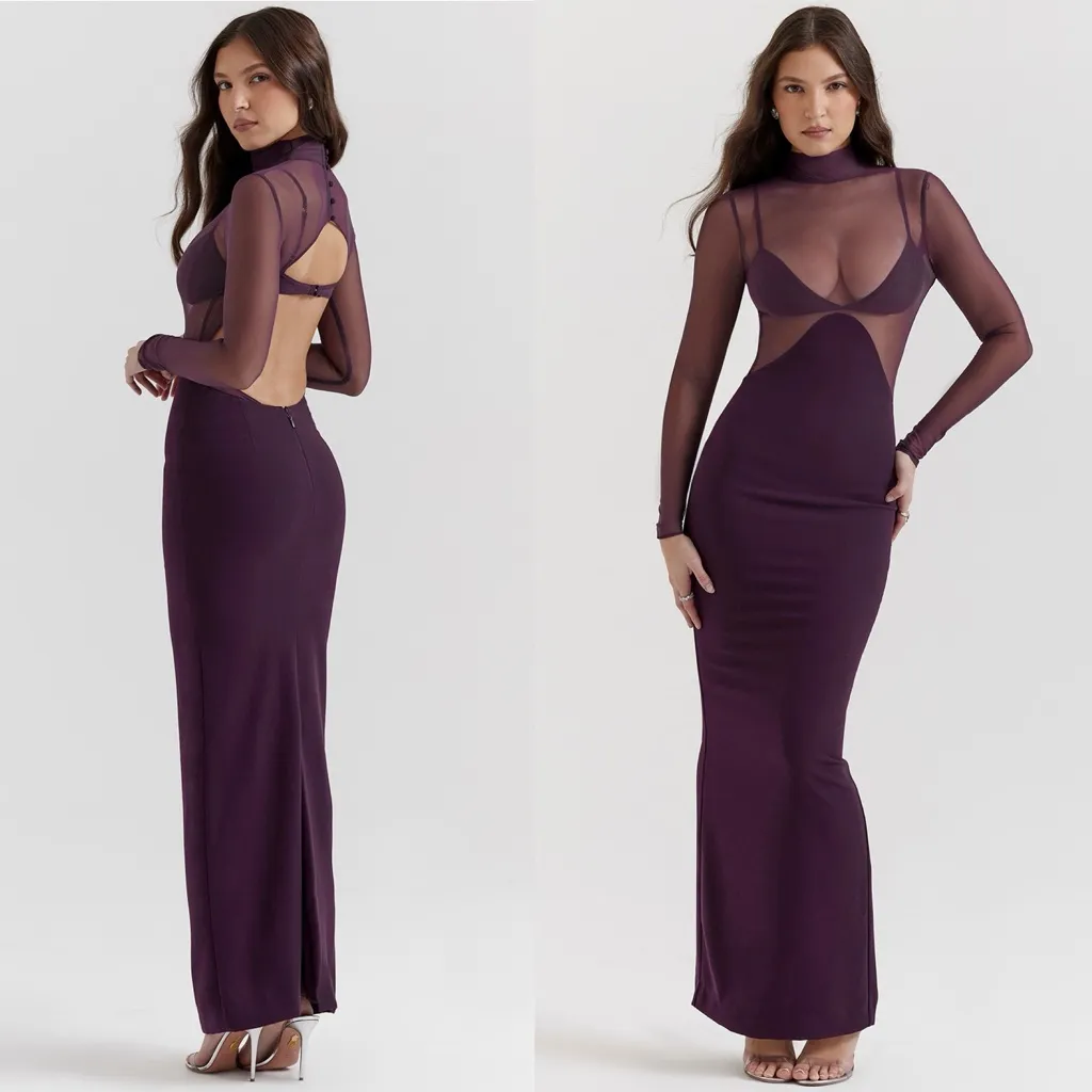 HOUSE‎ OF CB 'Safiya' Black Grape Maxi Dress NWOT size XS A-C - Image 4