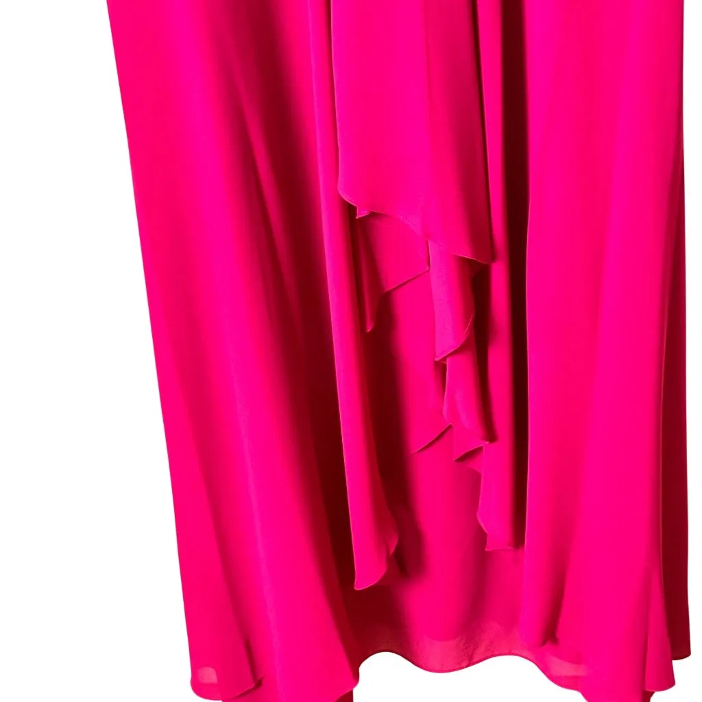R&M Richards 14/16 Fuchsia Sleeveless Empire Waist Gown Rhinestone Accent - Image 10