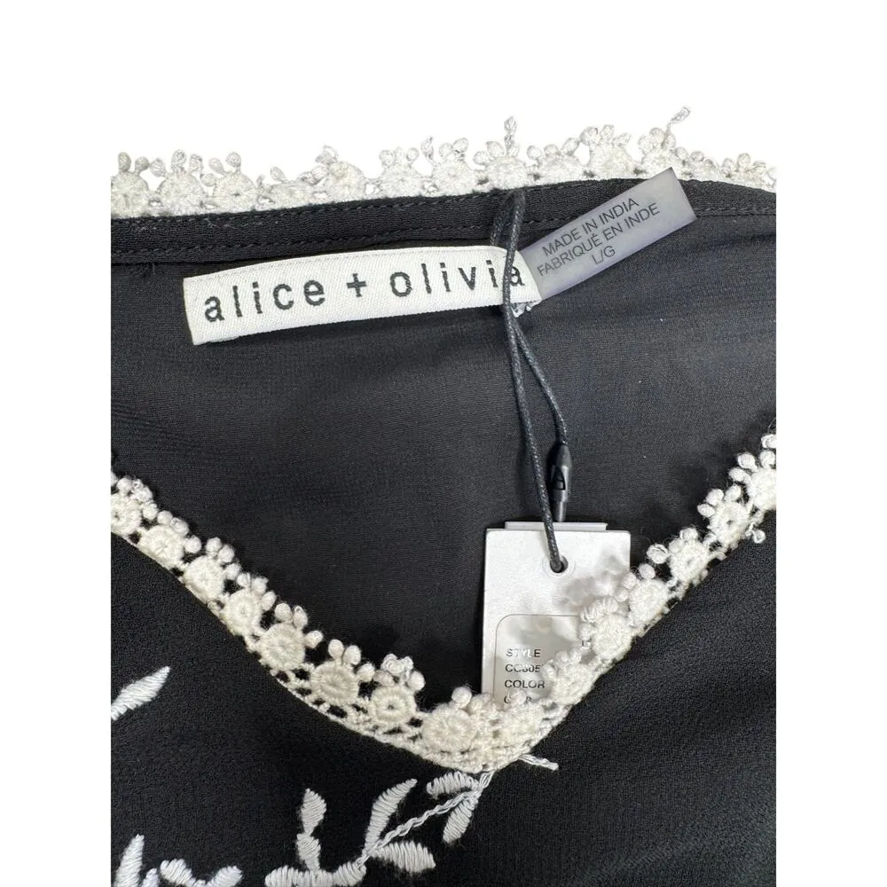 NEW Alice and Olivia Holden Embroidered Cold-Shoulder Dress  Size Large - Image 10