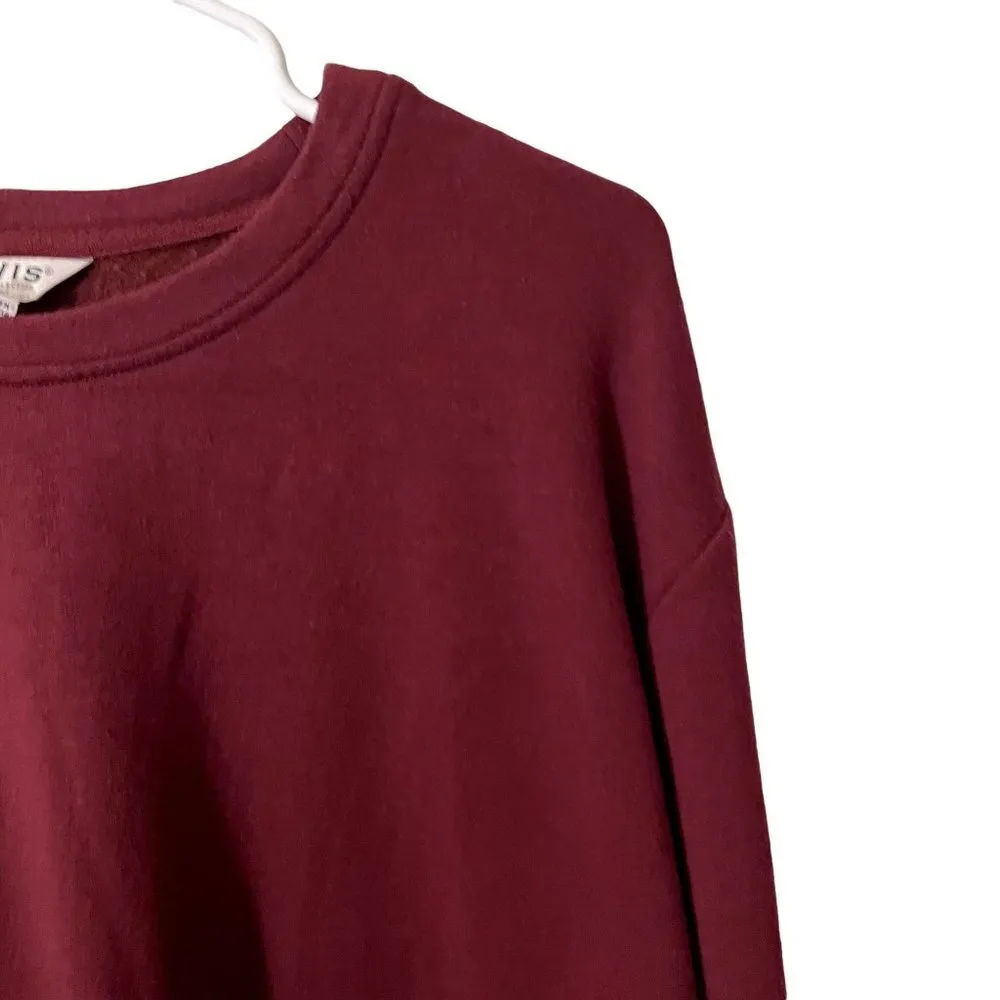 Orvis  deep red crewneck sweater casual comfortable style large winter warm - Image 2