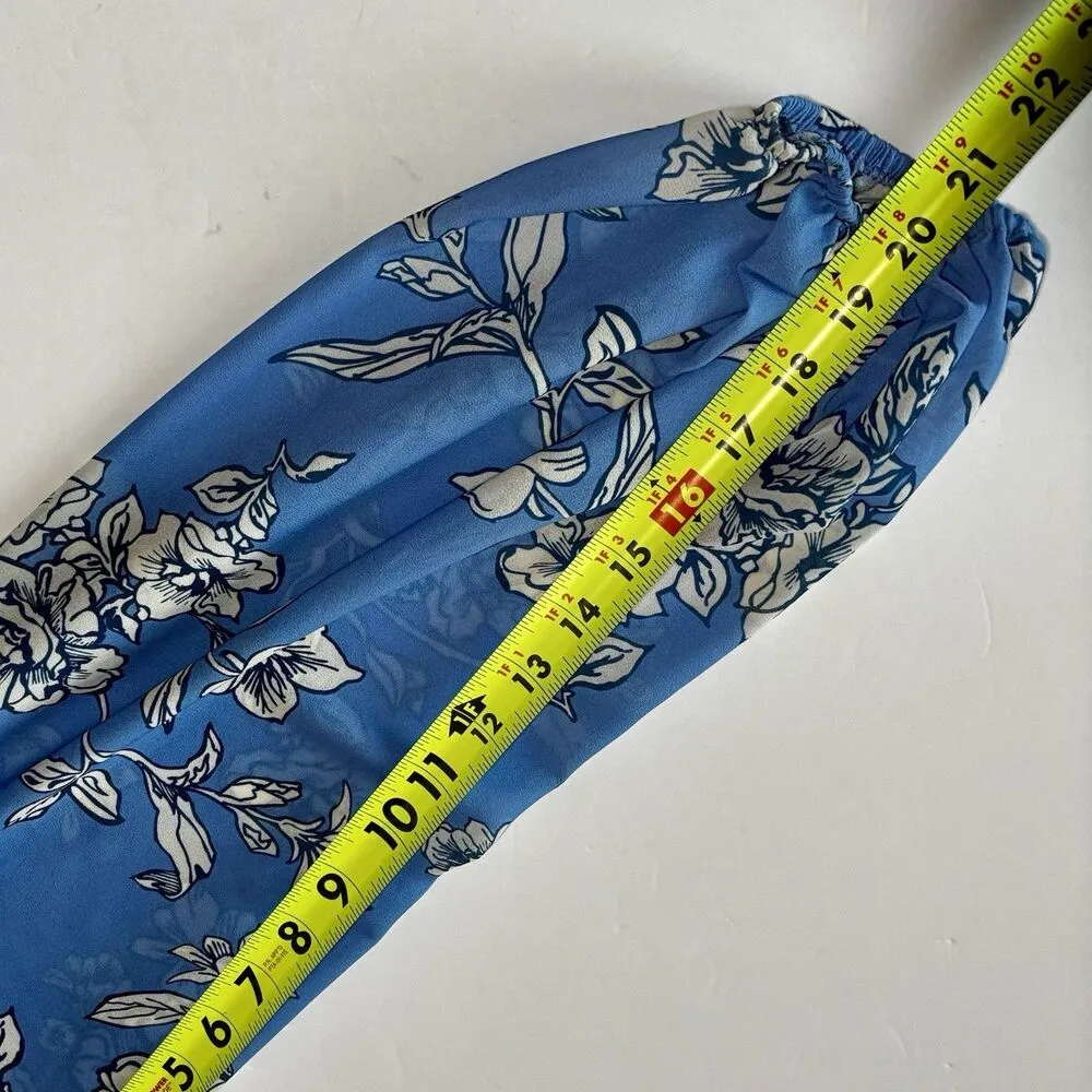 Flying Tomato Blue Floral Balloon Long Sleeve Dress Women's Size Large Wedding - Image 11