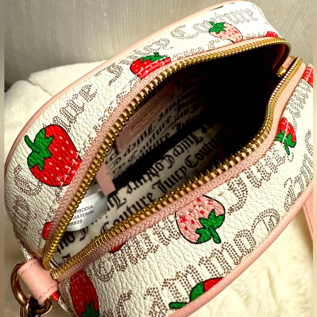 NEW Juicy Couture Strawberry Pink Camera Crossbody Bag - Image 7