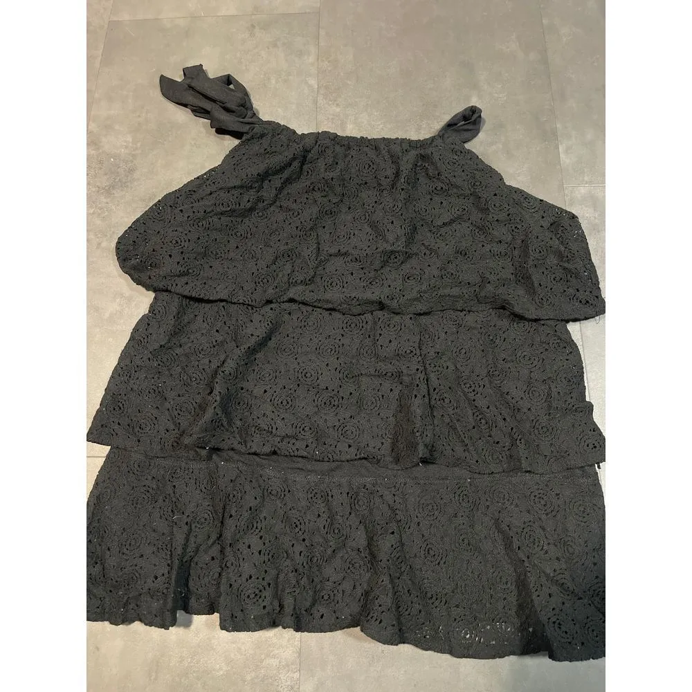 Style & Co Black Lace Sleeveless shirt with Bow Tie‎ Waist B-216 - Image 4