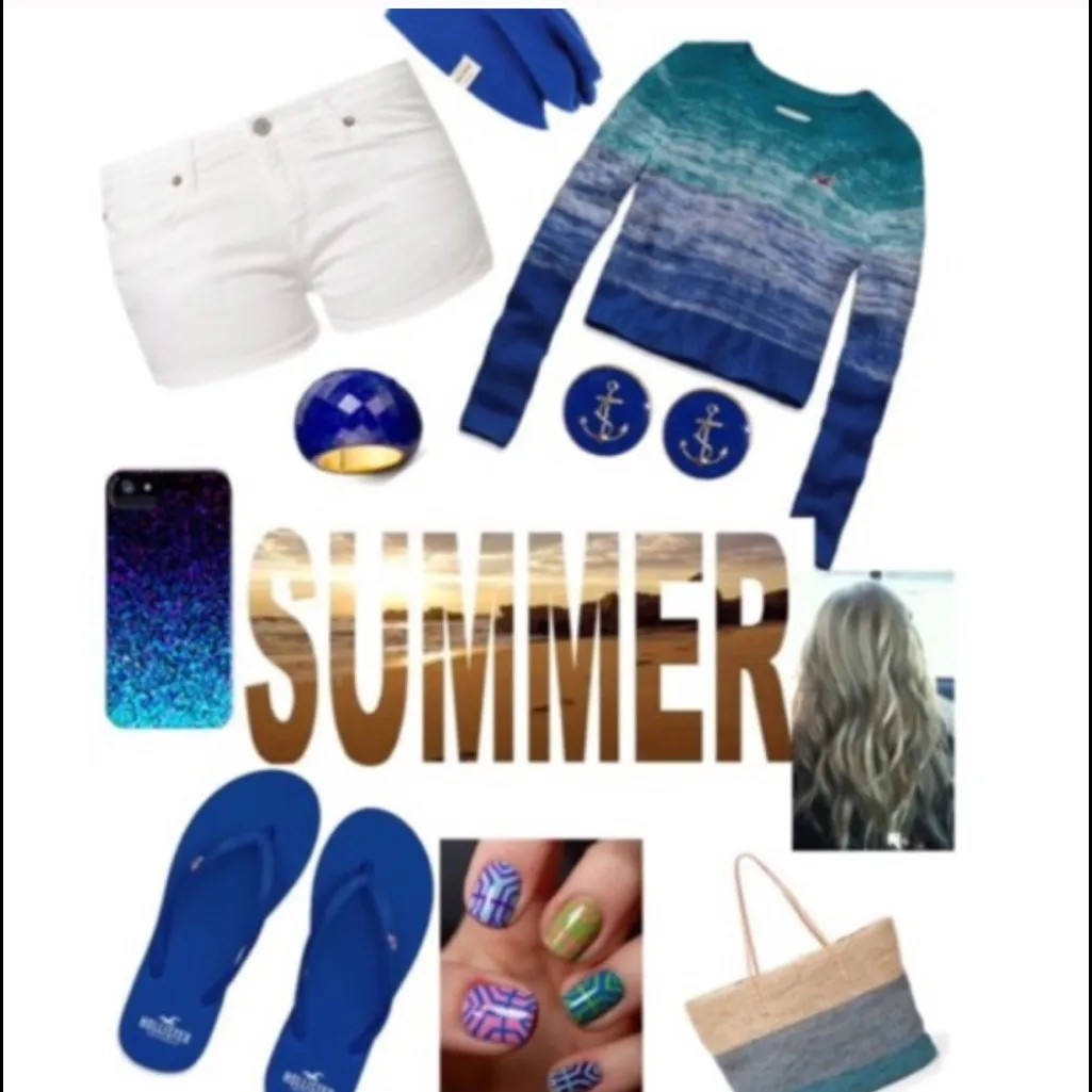 Hollister VINTAGE Ombré Blue Crewneck Sweater - Image 2