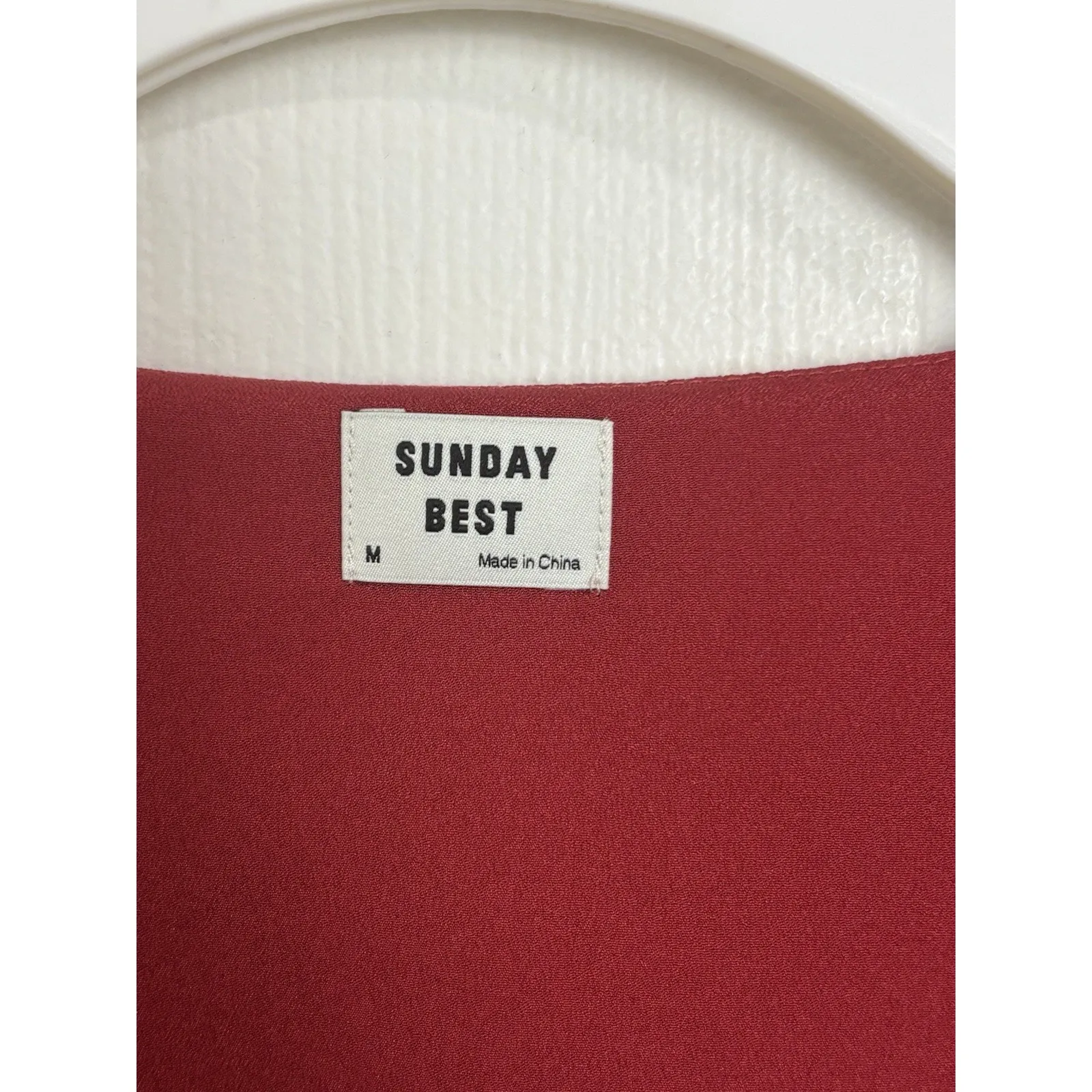 Aritzia Sunday Best Red Cropped Tie-Front Top Size Medium Romantic Minimalist - Image 3