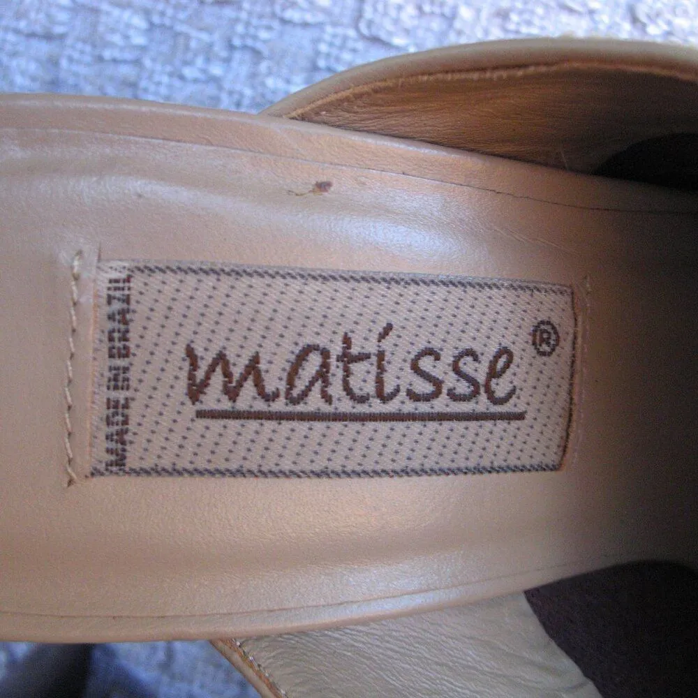 Matisse Tapestry Heeled Mules Shoes Tan Size 7 - Image 7