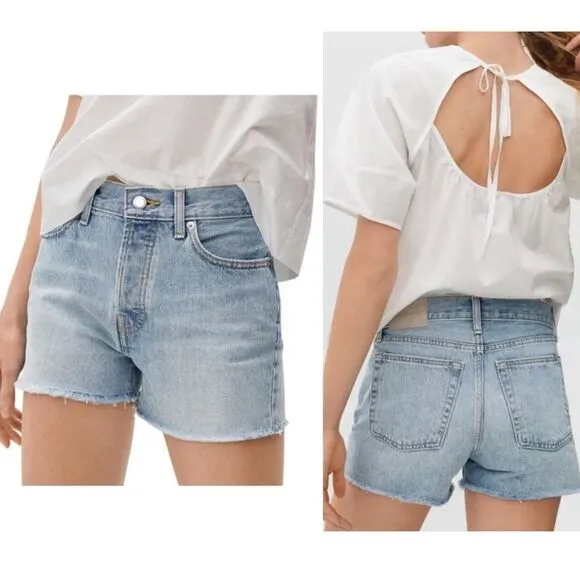 Everlane The Relaxed 90s Jean Denim Shorts Size 26 Light Wash 3” - Image 2