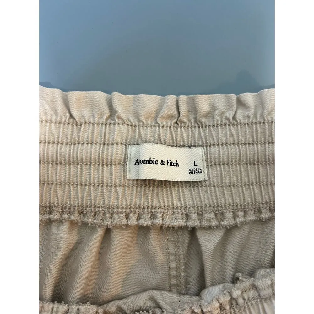 Abercrombie tan jogger pants size L high waisted elastic waist Size L - Image 4