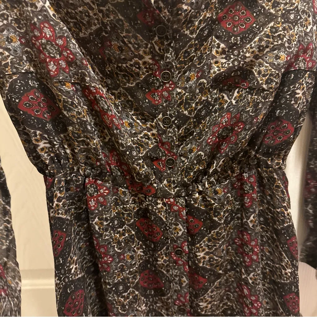 Lucca Couture Boho brown red High Low Dress - Image 3