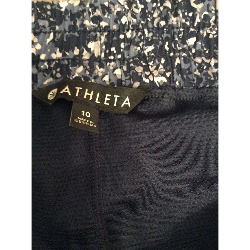 Athleta Size 10 Print Skort Navy Gray Womens Side Pockets - Image 6