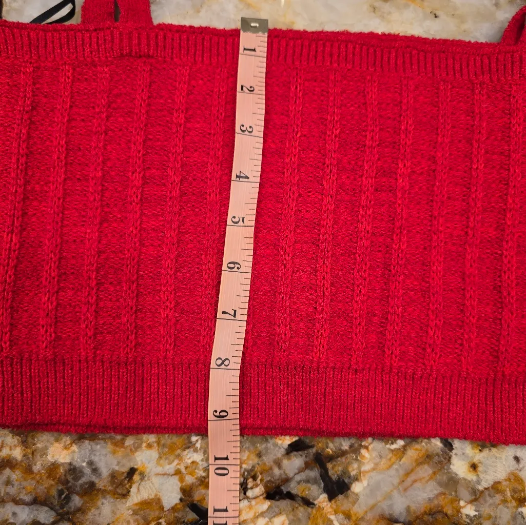H&M Red Rib-Knit Camisole Top Size M - Image 5