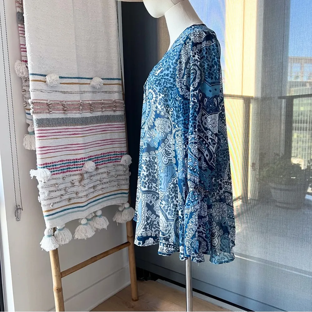 Show Me Your MuMu Perveen Paisley Printed Long Sleeves Tunic Dress Women’s XS - Image 3